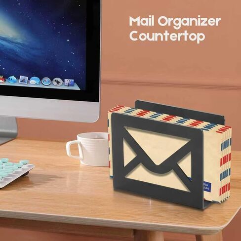 حامل رسائل سطح المكتب، حامل بريد معدني لسطح المكتب مع تصميم مظروف مقصوص، فارز منظم الرسائل للمكتب، مغلف المكتب ورف تخزين المستندات in Kuwait