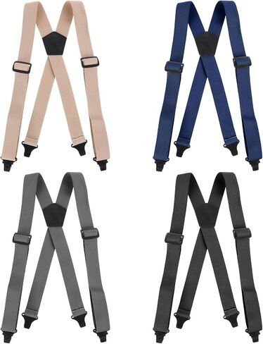 4 Pcs X Back Hidden Suspenders for Men, Heavy Duty Hiking Suspenders Adjustable Under Clothing Invisible Belt Undergarment Suspender for Winter Untucked Men Outdoor Hiking in Saudi Arabia