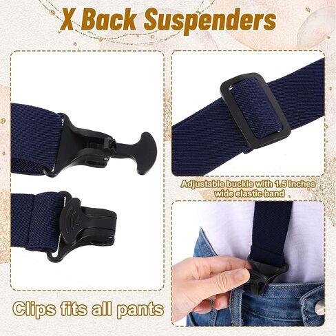 4 Pcs X Back Hidden Suspenders for Men, Heavy Duty Hiking Suspenders Adjustable Under Clothing Invisible Belt Undergarment Suspender for Winter Untucked Men Outdoor Hiking in Saudi Arabia
