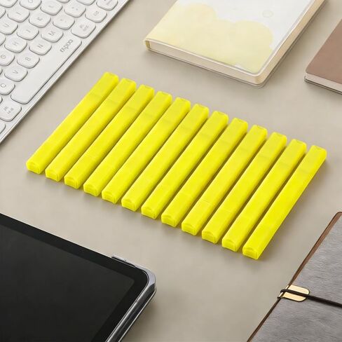 كونكيت - أقلام تحديد الكتاب المقدس الجمالية بدون نزيف، ألوان متنوعة، أقلام تحديد باستيل لطيفة، 12 قطعة برأس إزميل (أصفر) in Kuwait