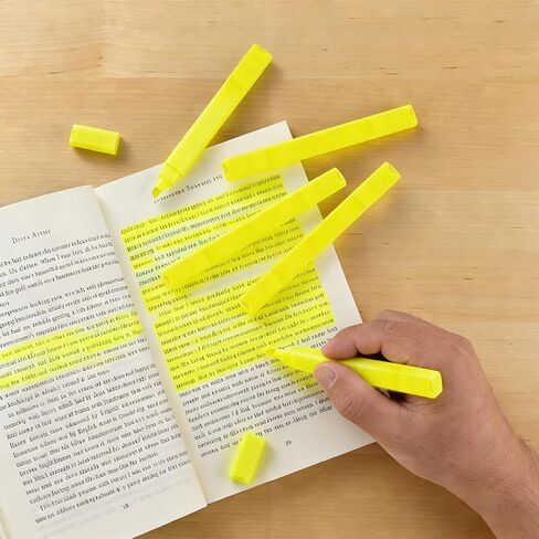 كونكيت - أقلام تحديد الكتاب المقدس الجمالية بدون نزيف، ألوان متنوعة، أقلام تحديد باستيل لطيفة، 12 قطعة برأس إزميل (أصفر) in Kuwait