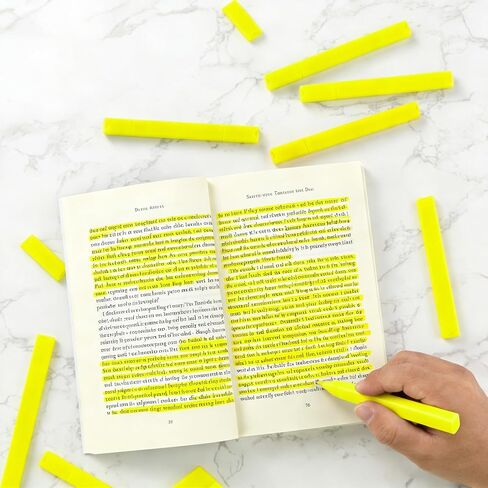 كونكيت - أقلام تحديد الكتاب المقدس الجمالية بدون نزيف، ألوان متنوعة، أقلام تحديد باستيل لطيفة، 12 قطعة برأس إزميل (أصفر) in Kuwait