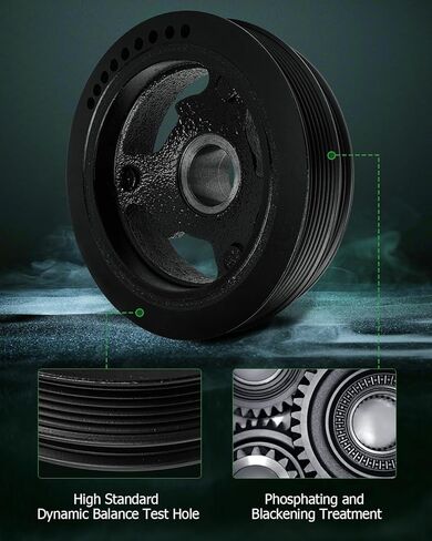 SCITOO 594-401 Harmonic Balancer Crankshaft Pulley Fits 2007-2018 For Ford For Edge 2011-2017 For Ford Explorer 2009-2016 For Ford Flex 2010-2012 For Ford Fusion in Kuwait