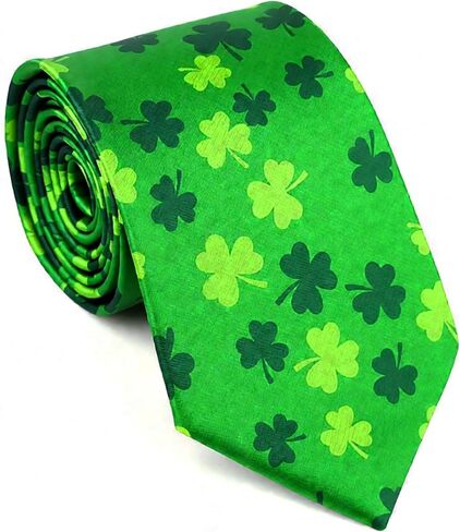St. Patrick Day Neck Ties for Mens Womens Shamrocks Necktie Classic Bow Tie Versatile Easy-Go Accessories in Saudi Arabia