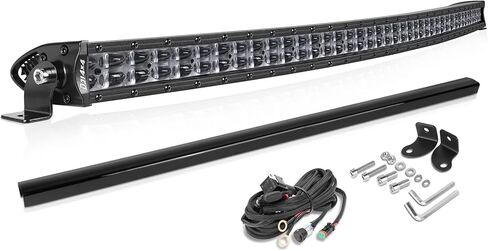 40 Inch Curved LED Light Bar, Niking Auto Super Slim 360W Off Road Dual Row LED Driving Light Spot Flood Combo Work Light Roof Bumper Bar for Trucks UTV ATV SUV RZR Wrangler JK JL Boat in Saudi Arabia
