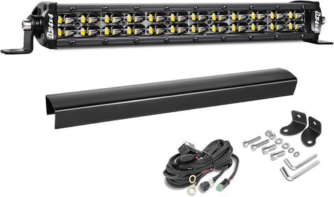 شريط إضاءة LED منحني 40 بوصة، شريط إضاءة LED من Niking Auto فائق النحافة 360 وات للطرق الوعرة صف مزدوج LED للقيادة بقعة ضوء الفيضانات، شريط ممتص الصدمات للسقف للشاحنات UTV ATV SUV RZR Wrangler JK JL Boat in Kuwait