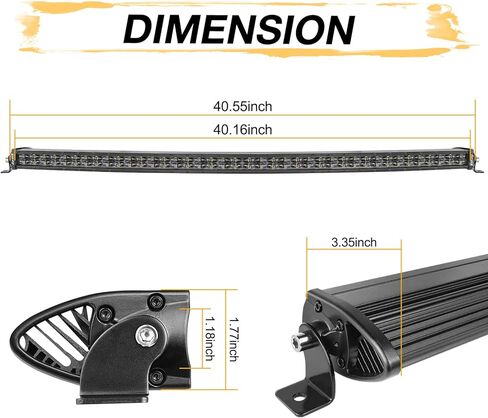 40 Inch Curved LED Light Bar, Niking Auto Super Slim 360W Off Road Dual Row LED Driving Light Spot Flood Combo Work Light Roof Bumper Bar for Trucks UTV ATV SUV RZR Wrangler JK JL Boat in Saudi Arabia