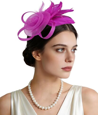 عصابة رأس نسائية ذات مشبك شعر من الريش الشبكي، أغطية رأس لحفلات الشاي وحفلات الكوكتيل والزفاف in Kuwait