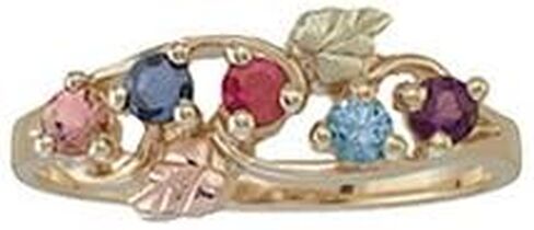 10K gold Black Hills Mothers Birthstone Ring Customizable with 1,2,3,4,5 or 6 Genuine 2.5MM Birthstones in Saudi Arabia