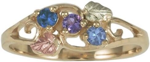 10K gold Black Hills Mothers Birthstone Ring Customizable with 1,2,3,4,5 or 6 Genuine 2.5MM Birthstones in Saudi Arabia