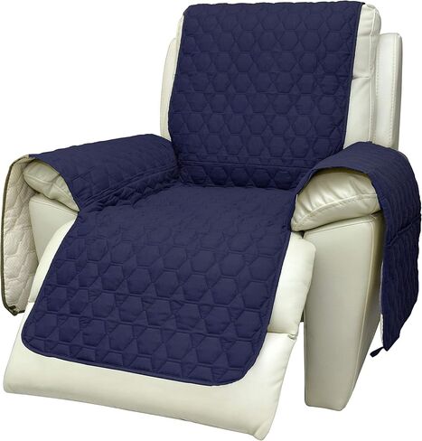 أغطية كرسي RBSC Home مقاس 23 بوصة مقاومة للماء ومضادة للانزلاق (عرض مقعد حامي 2019 يصل إلى 23 بوصة للحيوانات الأليفة والرضع والكلاب والقطط والأطفال (23 بوصة R داكن أزرق) in Kuwait