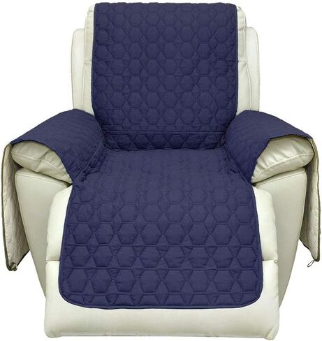 أغطية كرسي RBSC Home مقاس 23 بوصة مقاومة للماء ومضادة للانزلاق (عرض مقعد حامي 2019 يصل إلى 23 بوصة للحيوانات الأليفة والرضع والكلاب والقطط والأطفال (23 بوصة R داكن أزرق) in Kuwait