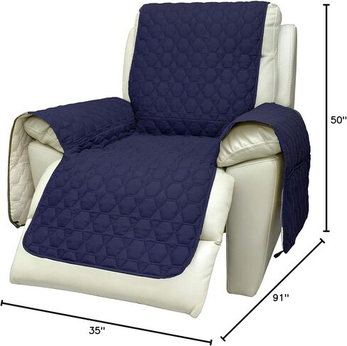 أغطية كرسي RBSC Home مقاس 23 بوصة مقاومة للماء ومضادة للانزلاق (عرض مقعد حامي 2019 يصل إلى 23 بوصة للحيوانات الأليفة والرضع والكلاب والقطط والأطفال (23 بوصة R داكن أزرق) in Kuwait