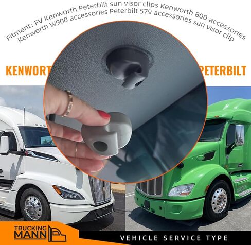 2 قطعة مشبك واقي من الشمس لملحقات Peterbilt Kenworth Visor Clip Kenworth T680 S16-1023-661 ملحقات Peterbilt رمادية (F01377-2) in Saudi Arabia