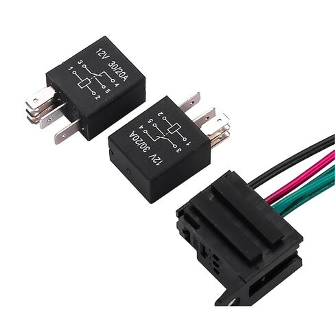 1 قطعة مرحل بنفسجي 30A12V 24 فولت 4pin/5pin مضخة زيت مكيف الهواء مروحة الضباب مصباح مرحل عالمي مرحل السيارة (5 دبوس مع مقبس) in Saudi Arabia