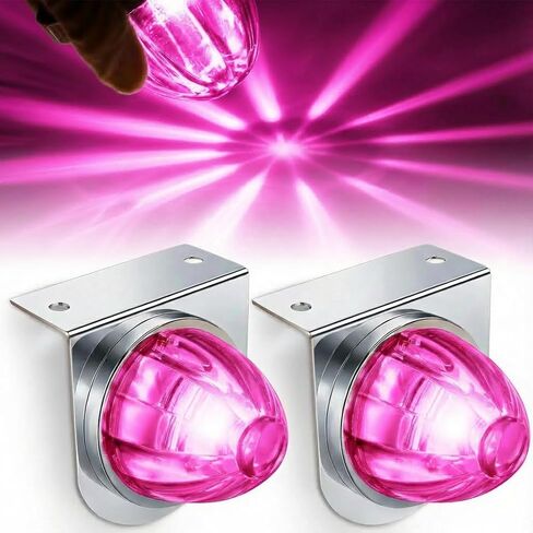 قطعتان من مصابيح LED على شكل نجمة البطيخ مع دعامات، مؤشر مصباح التحديد الجانبي لضوء البطيخ LED، علامة جانبية على شكل البطيخ المائي لنصف شاحنة (أبيض) in Kuwait