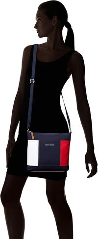 Tommy Hilfiger women's Crossbody for Women TH Flag Canvas, Navy, One Size in Kuwait
