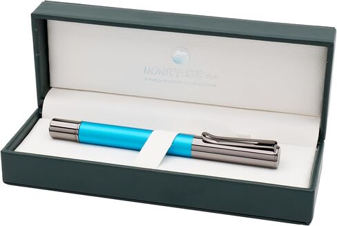 قلم حبر Monteverde USA Ritma باللون الفيروزي – سن متوسط ​​– زجاجة حبر ومحول وخراطيش مجانية – JoWo Nib – قلم حبر هدية مصمم in Kuwait
