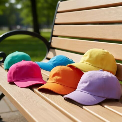 Bright Pastel Baseball Caps - 12 Pieces Multicolor in Saudi Arabia