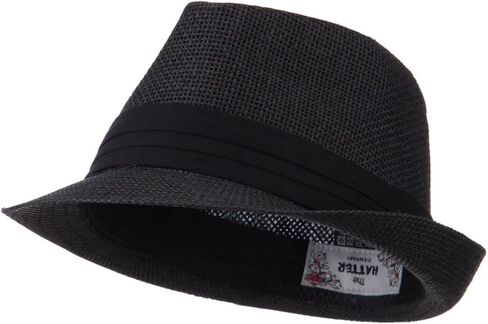 Kid's Paper Straw Black Band Fedora - Red OSFM in Saudi Arabia
