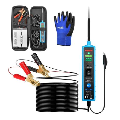 مجموعة اختبار مسبار دائرة الطاقة بشاشة LED رقمية 6-24 فولت من ZKTOOL، جهاز اختبار النظام الكهربائي للسيارات، جهاز اختبار دائرة السيارة، جهاز اختبار الدائرة القصيرة/الجهد الكهربي، تحديد القطبية، ضوء اختبار، مع صندوق التعبئة والتغليف in Kuwait