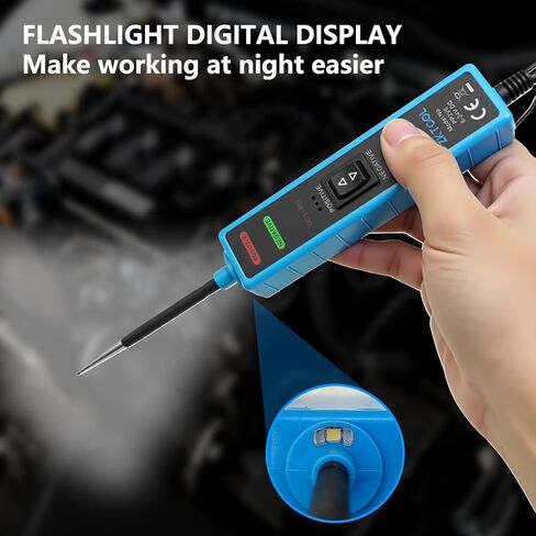 مجموعة اختبار مسبار دائرة الطاقة بشاشة LED رقمية 6-24 فولت من ZKTOOL، جهاز اختبار النظام الكهربائي للسيارات، جهاز اختبار دائرة السيارة، جهاز اختبار الدائرة القصيرة/الجهد الكهربي، تحديد القطبية، ضوء اختبار، مع صندوق التعبئة والتغليف in Kuwait