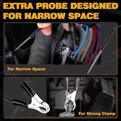 اختبار الضوء للسيارات 3-120 فولت تيار مستمر LED جهاز اختبار الدائرة الرقمية مع عرض الجهد، جهاز اختبار الجهد الكهربائي ثنائي الاتجاه التلقائي، قلم اختبار كهربائي لصمامات استمرارية قطبية بطارية السيارة in Kuwait