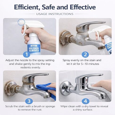 مذيب الصدأ مزيل مسحوق الحديد | مزيل التآكل شديد التحمل للأدوات المعدنية والسيارات والدراجات والشوايات والمسامير والأسلحة النارية والمزيد | 120 مل (علبة+مزيل صدأ 120مل+فوطة 15*20) in Kuwait