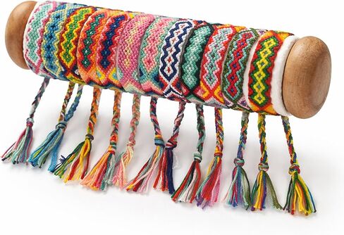 تانجزر اساور الصداقة المنسوجة من نيبال مع اغلاق عقدة منزلقة للاطفال والنساء والبنات والرجال - قابلة للتعديل - الوان مختلطة عشوائية (عبوة من 12 قطعة) in Kuwait