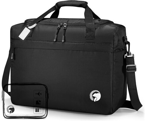 حقيبة سفر للأغراض الشخصية مقاس 40 × 30 × 15 سم مقاس 16 × 12 × 6 بوصة حقيبة رياضية خفيفة الوزن قابلة للطي حقيبة واق من المطر للرجال مقاومة للماء لعطلة نهاية الأسبوع للنساء للمستشفى طوال الليل تحمل على حقائب للطائرات باللون الأسود in Kuwait