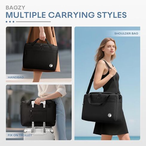 حقيبة سفر للأغراض الشخصية مقاس 40 × 30 × 15 سم مقاس 16 × 12 × 6 بوصة حقيبة رياضية خفيفة الوزن قابلة للطي حقيبة واق من المطر للرجال مقاومة للماء لعطلة نهاية الأسبوع للنساء للمستشفى طوال الليل تحمل على حقائب للطائرات باللون الأسود in Kuwait