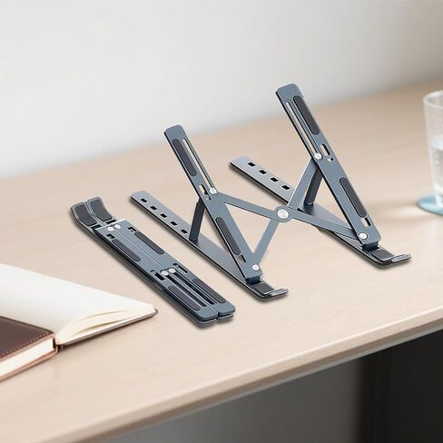 Foldable Laptop Stand,Laptop Holder Riser,Computer Tablet Stand,Computer Riser for Desk,Compatible with 10-15.6 Inch Laptops,iPad(Black,White) in Saudi Arabia