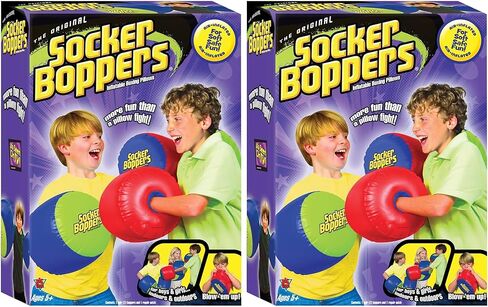 ألعاب Socker Boppers المضيئة LED - زوج واحد من المصابيح المتوهجة - ضوء منشط للصدمات، الأضواء متغيرة اللون، صندوق وبوب، فينيل متين، منفذ نشط يساعد في خفة الحركة والتوازن والتنسيق in Kuwait
