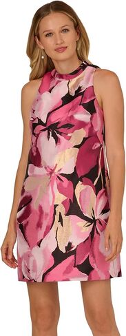 Adrianna Papell A-LINE Jacquard Short Dress Pink Multi in Saudi Arabia