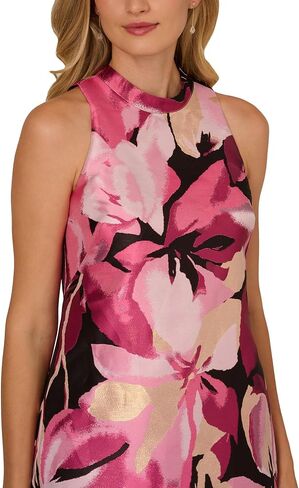 Adrianna Papell A-LINE Jacquard Short Dress Pink Multi in Saudi Arabia