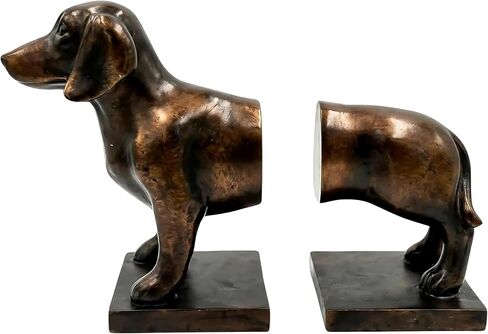 Comfy Hour Farmhouse Collection 12" x 9" Set of 2 Dachshund Dog Art Bookends, 1 Pair, Solid Heavy Weight, Polyresin in Kuwait