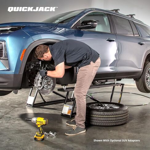 رافعة السيارة المحمولة QuickJack 6000TLX بسعة 6000 رطل، مع وحدة طاقة 110 فولت، رافعة مرآب بتصميم آمن ومحمول للمنزل أو المرآب أو المتجر أو إصلاح السيارات الميكانيكية in Kuwait