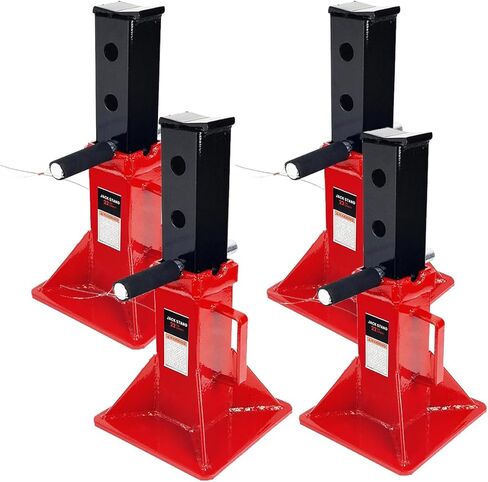 Stark USA 22-Ton Automotive Jack Stands for Garages, Repair Shops, and DIY, Pin Style, V-Shaped Saddle, 44,000 LBS Adjustable Height, 4-Pieces Set in Saudi Arabia