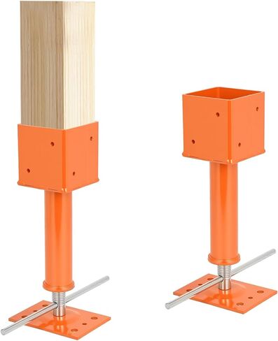 عمود جاك لولبي 4 × 4، 2 قطعة من الرافعات اللولبية للتخييم، نطاق ارتفاع 14.5 بوصة - 18.5 بوصة لمقبس المنزل، عمود مقبس أرضي قابل للتعديل للتسوية والأرضيات والطابق السفلي لمساحة الزحف in Kuwait