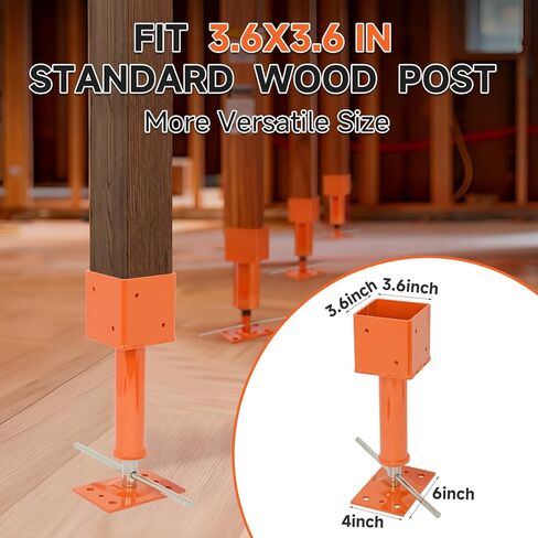 عمود جاك لولبي 4 × 4، 2 قطعة من الرافعات اللولبية للتخييم، نطاق ارتفاع 14.5 بوصة - 18.5 بوصة لمقبس المنزل، عمود مقبس أرضي قابل للتعديل للتسوية والأرضيات والطابق السفلي لمساحة الزحف in Kuwait