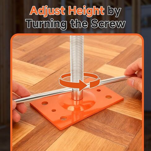 عمود جاك لولبي 4 × 4، 2 قطعة من الرافعات اللولبية للتخييم، نطاق ارتفاع 14.5 بوصة - 18.5 بوصة لمقبس المنزل، عمود مقبس أرضي قابل للتعديل للتسوية والأرضيات والطابق السفلي لمساحة الزحف in Kuwait