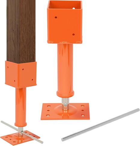 عمود جاك لولبي 4 × 4، 2 قطعة من الرافعات اللولبية للتخييم، نطاق ارتفاع 14.5 بوصة - 18.5 بوصة لمقبس المنزل، عمود مقبس أرضي قابل للتعديل للتسوية والأرضيات والطابق السفلي لمساحة الزحف in Kuwait