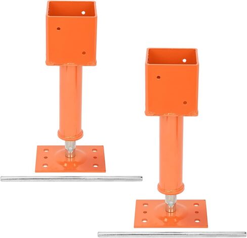 عمود جاك لولبي 4 × 4، 2 قطعة من الرافعات اللولبية للتخييم، نطاق ارتفاع 14.5 بوصة - 18.5 بوصة لمقبس المنزل، عمود مقبس أرضي قابل للتعديل للتسوية والأرضيات والطابق السفلي لمساحة الزحف in Kuwait