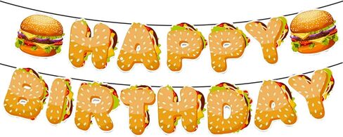 Hamburger Birthday Banner, Party Supplies for Men Girl Party Decoration in Saudi Arabia