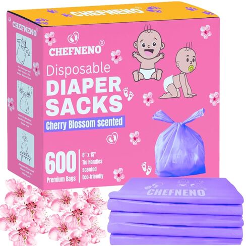 حقيبة حفاضات للأطفال للاستعمال مرة واحدة (300 قيراط) بودرة أطفال طازجة معطرة ومقابض سهلة الربط وأكياس حفاضات معطرة للاستعمال مرة واحدة وأكياس فضلات الكلاب وأكياس فضلات القطط وأكياس نفايات الوسائد الصحية (300 كيس) in Kuwait