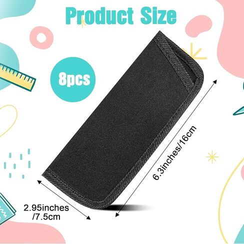8 Pcs Slip in Eyeglasses Cases Soft Protective Glasses Cases Black Travel Sunglasses Pouch Fabric Spectacle Reading Glasses Sleeve Holder Cloth Eyewear Bag for Women Men Kids in Saudi Arabia