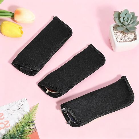 8 Pcs Slip in Eyeglasses Cases Soft Protective Glasses Cases Black Travel Sunglasses Pouch Fabric Spectacle Reading Glasses Sleeve Holder Cloth Eyewear Bag for Women Men Kids in Saudi Arabia