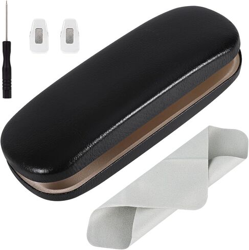 حافظات نظارات صلبة للجنسين، حافظة واقية للنظارات، حافظة نظارة مدمجة من جلد البولي يوريثان مع طقم مفك صغير، حافظة نظارات، وسادات أنف وقطعة قماش للتنظيف in Kuwait