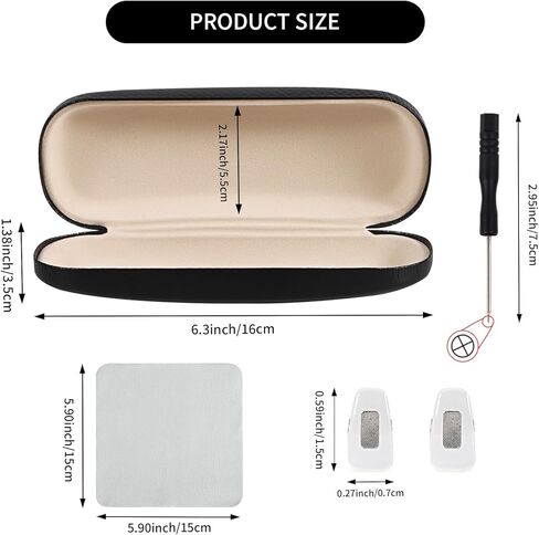 حافظات نظارات صلبة للجنسين، حافظة واقية للنظارات، حافظة نظارة مدمجة من جلد البولي يوريثان مع طقم مفك صغير، حافظة نظارات، وسادات أنف وقطعة قماش للتنظيف in Kuwait