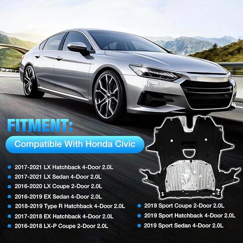 74110-TBA-A00 واقي رذاذ المحرك السفلي متوافق مع Honda Civic 2016-2021، يستبدل 74110TBAA00 in Kuwait